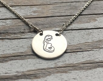 Pregnancy Necklace, New Mom, Baby Shower Gift, Mother's Day, Fertility, Healing