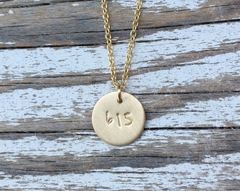 Nashville Area Code 615 Gold Filled Charm Necklace