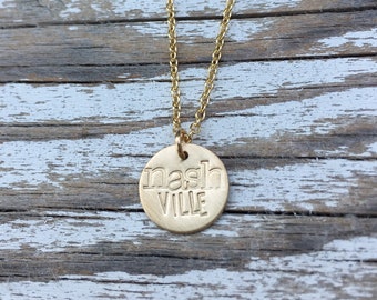 Nashville Tennessee Love Gold Filled Charm Necklace