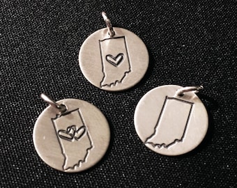 Indiana Mini Charm Collection - Sterling Silver, Hand-Stamped Charms