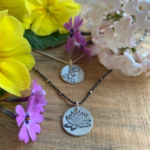 Birth Month Flower Charm Necklace image 2