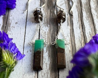 Badass Mother Chrysoprase Smokey Quartz Sterling Silver Earrings