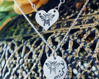 Meant to Bee Heart Valentine Charm Necklace for your Honey
