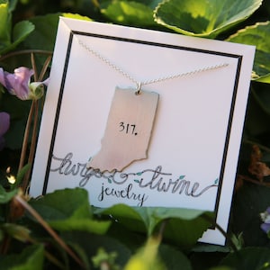 Indiana Pendant with "317." Sterling Silver Necklace