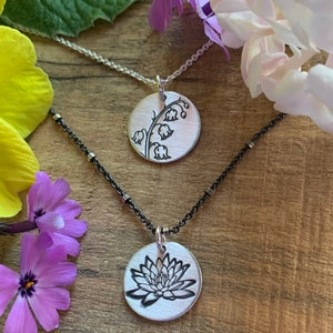 Birth Month Flower Charm Necklace image 4