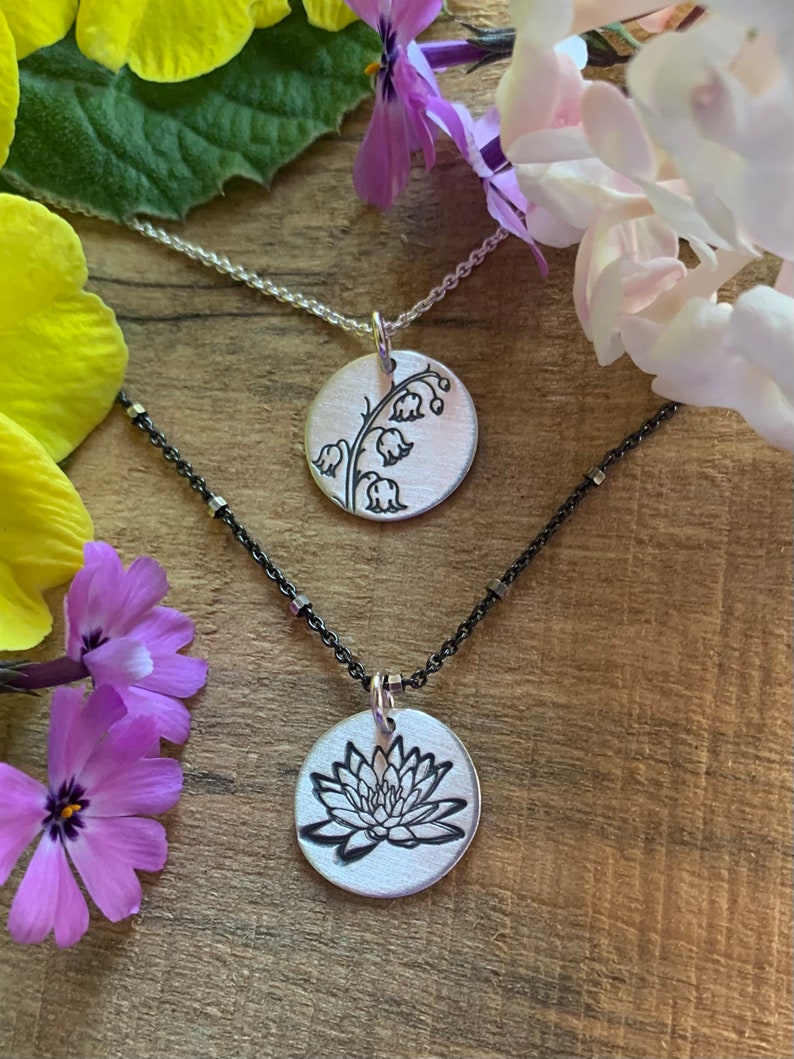 Birth Month Flower Charm Necklace image 4
