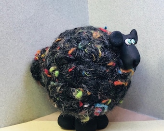 BLACK   Whimsical Sheep Ornaments / Figurines. NINE Assorted types, your choice of one.