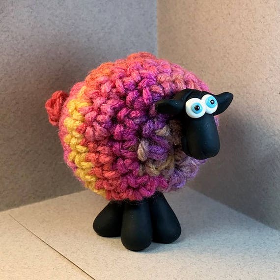 Colorful BRIGHT Whimsical Sheep Ornament / Figurines. TEN | Etsy