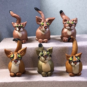 Abyssinian&#39; and &#39;Somoli&#39; cat miniatures, ABY ASSORTMENT 2. Your choice of one.
