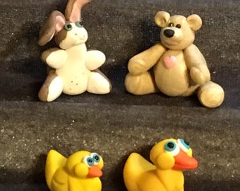 TOYS in Miniature ! Velveteen Rabbit, Teddy Bear, Rubber Duckies.  Your choice of one.