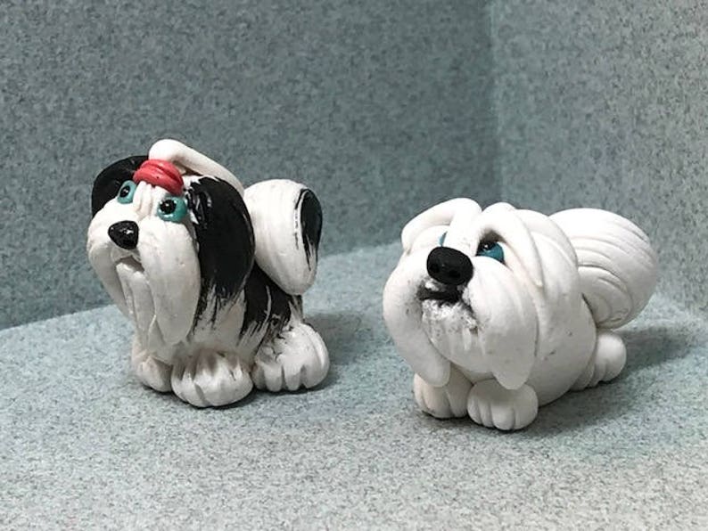 Shih Tzu and Maltese Dog Miniatures. Your choice of one. image 1