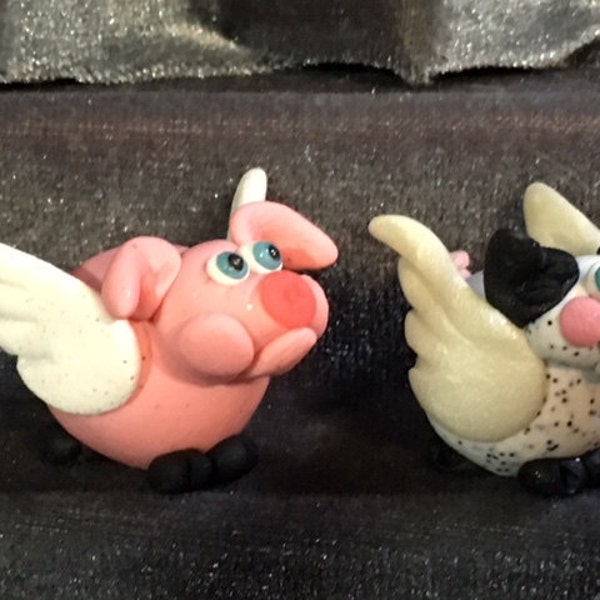 Flying Pigs!  Purple Cows! In Miniature!  Your choice of one.