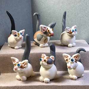 Calico Cat and Calico Van marked cat miniatures.  Your choice of one.