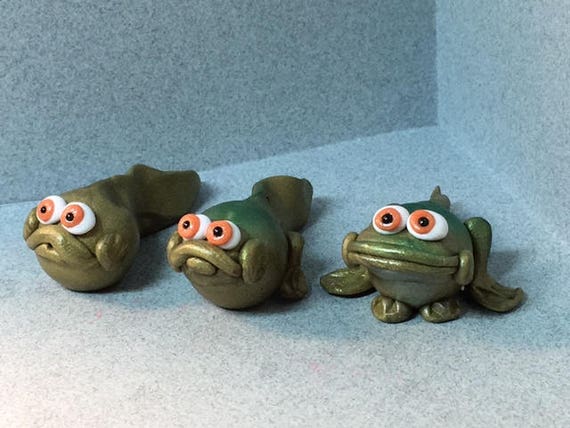 Pollywog Ortadpoles Baby Frogs And Baby Toads Miniatures Etsy