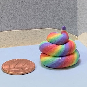 Unicorn doo'.  Colorful, sparkly, whimsical, miniature, rainbow poop. In Pastel, Brights, Frost, Opalescent and Rainbow Sparkle browns!