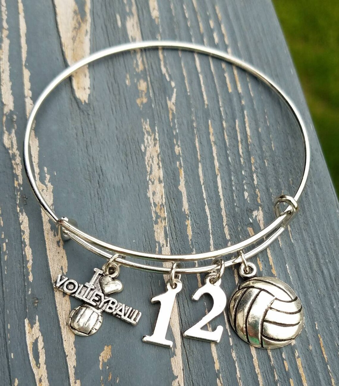 Personalized Volleyball Charm Bracelet Volleyball Team Gift Etsy