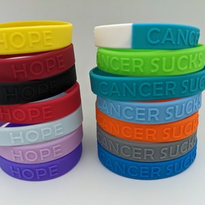 Cancer awareness wristband, 100% of proceeds go to American Cancer society, cancer awareness bracelet, cancer awareness jewelry,cancer sucks