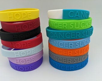 Cancer awareness wristband, 100% of proceeds go to American Cancer society, cancer awareness bracelet, cancer awareness jewelry,cancer sucks