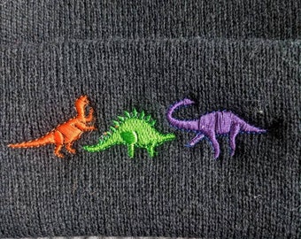 Dinosaur beanie, Skull beanie, skull hat, dinosaur hat, dino beanie,  Black beanie, personalized beanie, silly beanie, dino hat, T Rex