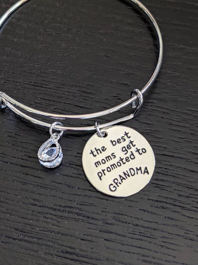 The Best Moms Get Promoted to Grandma Bracelet Grandmother Etsy