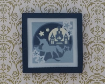 1/12th Scale Dolls House Framed Picture: Unicorn