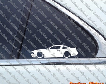 2X Low car outline stickers - for Ford Mustang GT (5th gen 2005-2009) muscle car L701 - AD511