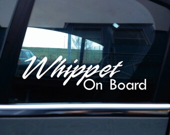 2X Whippet On Board ,  dog warning car stickers D05 - AD697