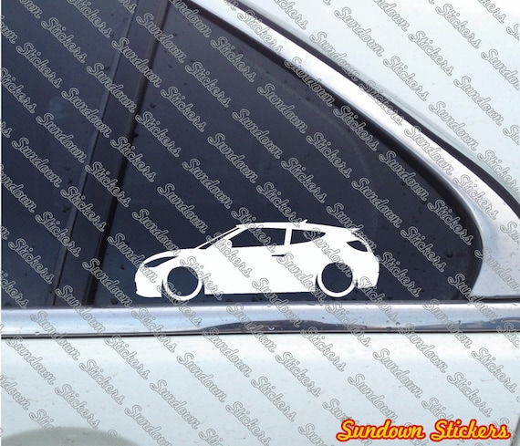 for Hyundai Veloster Turbo 2x Lowered car outline stickers