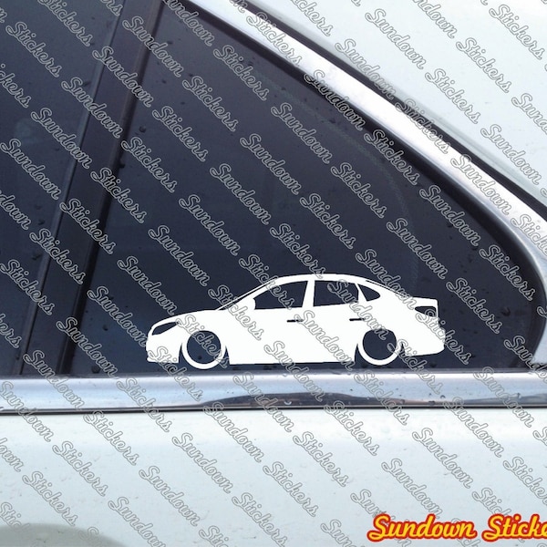 2X Low car outline stickers - for  Hyundai Elantra 4-door sedan HD; 2007–2010 L1381 - AD520