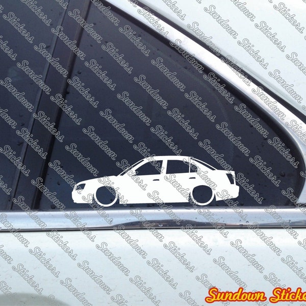 2X Low car outline stickers - for Hyundai Elantra 4-door sedan XD 2000 –2006 L1382 - AD605