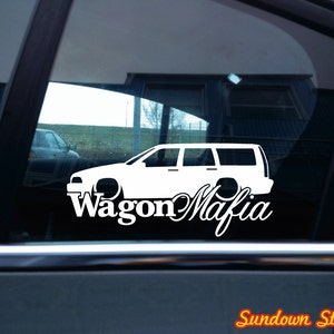 Low WAGON MAFIA car sticker - for Volvo V70,1st gen T5 Turbo station wagon (version 2) - AD926