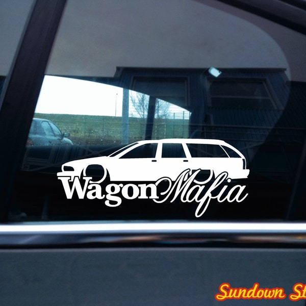 Low WAGON MAFIA car sticker - for Chevrolet Caprice station wagon (1991-1996) (version 2) W237 - AD156