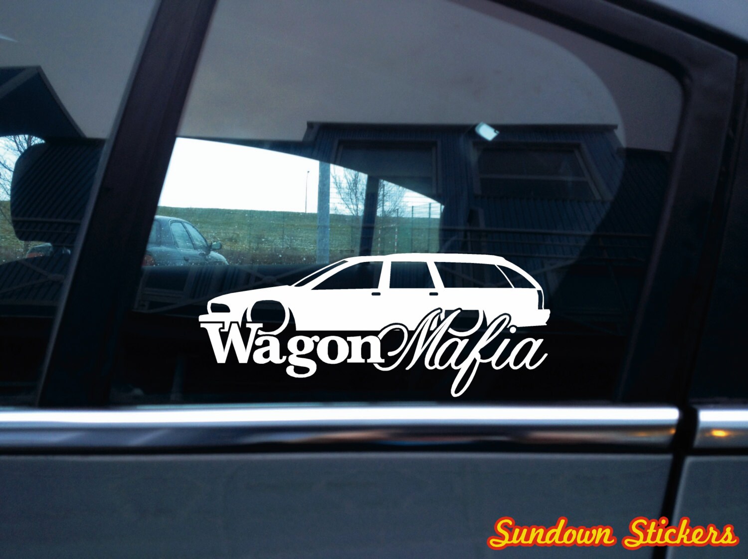 Low WAGON MAFIA car sticker - for Chevrolet Caprice station wagon (1991-1996) (version 2) W237 - AD156