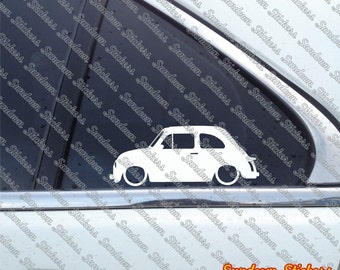 2X Low car outline stickers - for  Classic Fiat 500   L1276 - AD901