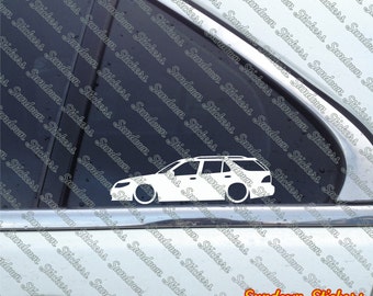 2X Low car outline stickers - for Saab 9-5 station wagon  L813 - AD819