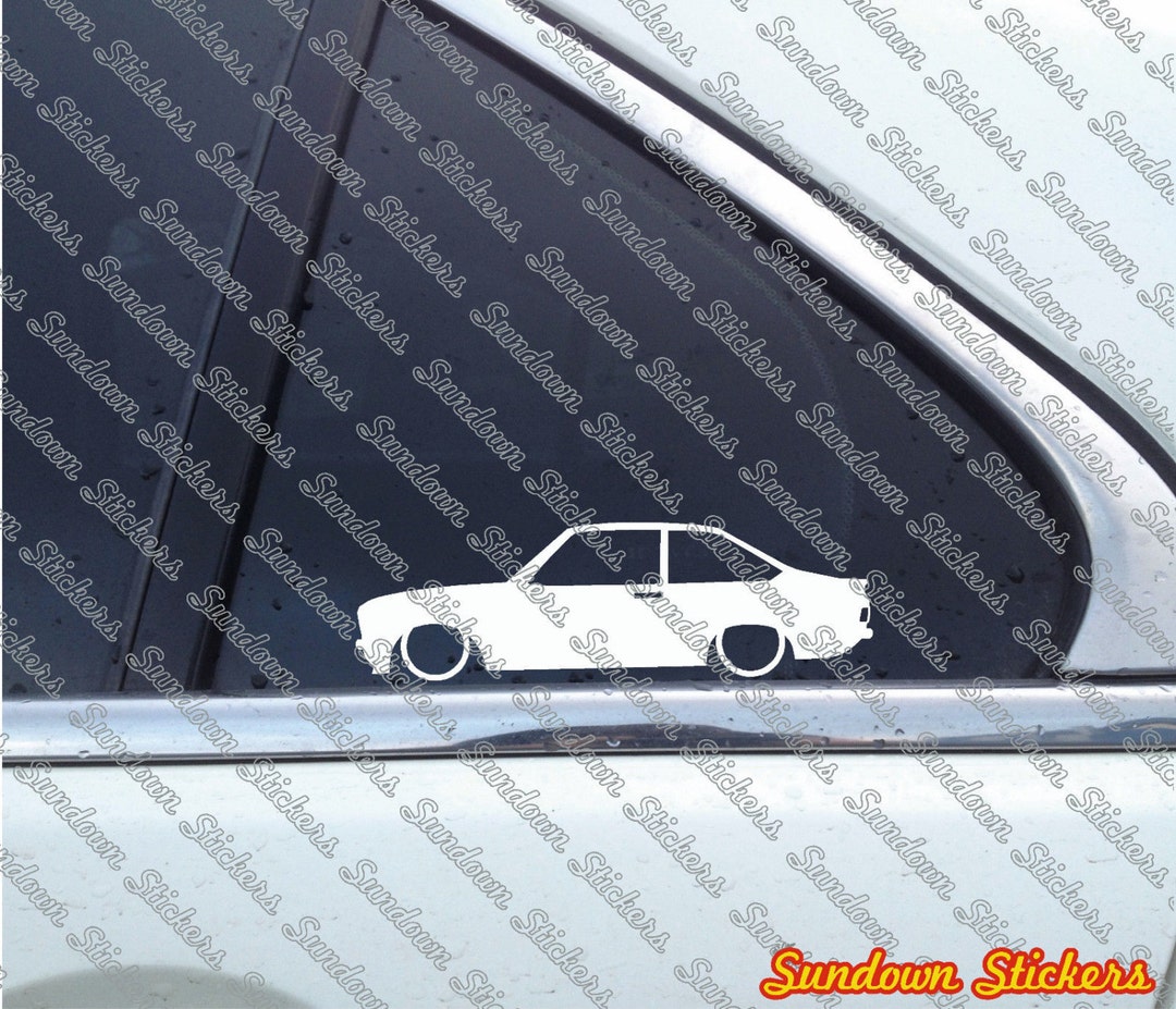 Ford Escort Lettering 2X Low Car Outline Stickers for Ford Escort Mk2, 2-door 1974-1981 ...