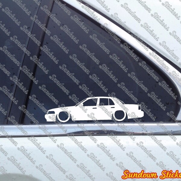 2X Low car outline stickers - for Ford Crown Victoria LX sport (1998-2007) L707 - AD39