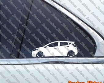 2X Low car outline stickers - for Ford Fiesta 5-DOOR hatch (MK7, 2008+) L199 - AD495