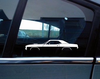 2X Car silhouette stickers for 1970-1971 Plymouth Barracuda | Hemi Cuda Classic - AD161