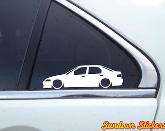 2X Lowered car outline JDM stickers - For Honda Civic EG / EH Sedan vtec L78 - AD376