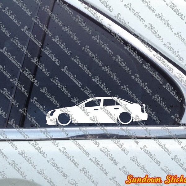 2X Low car outline stickers - for Cadillac CTS-V 2004-2007 (1st gen) sedan L824 - AD141