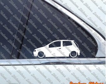 2X Low car outline stickers - for Fiat Punto Sporting mk2 (188) L1498 - AD915