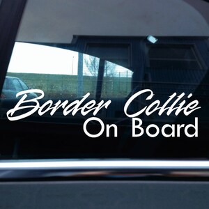 2X Border Collie On Board, pegatinas de advertencia para perros D23 - AD49
