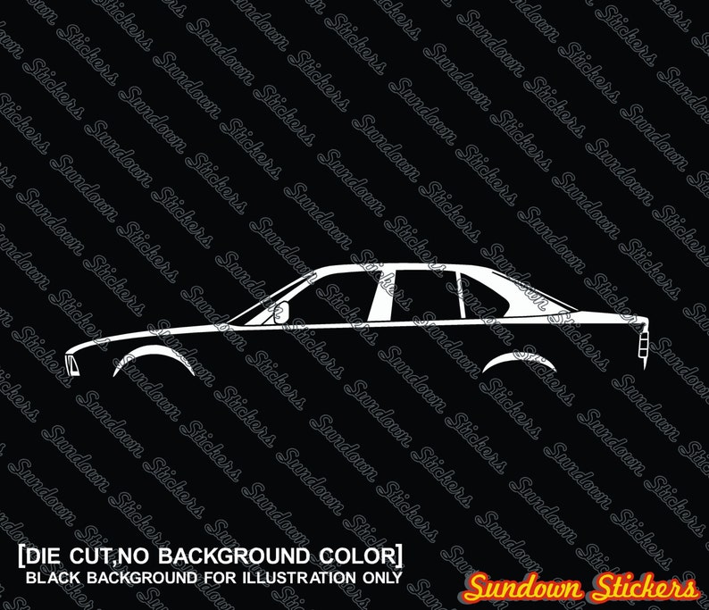2X car silhouette stickers for BMW e34 5-series classic sedan