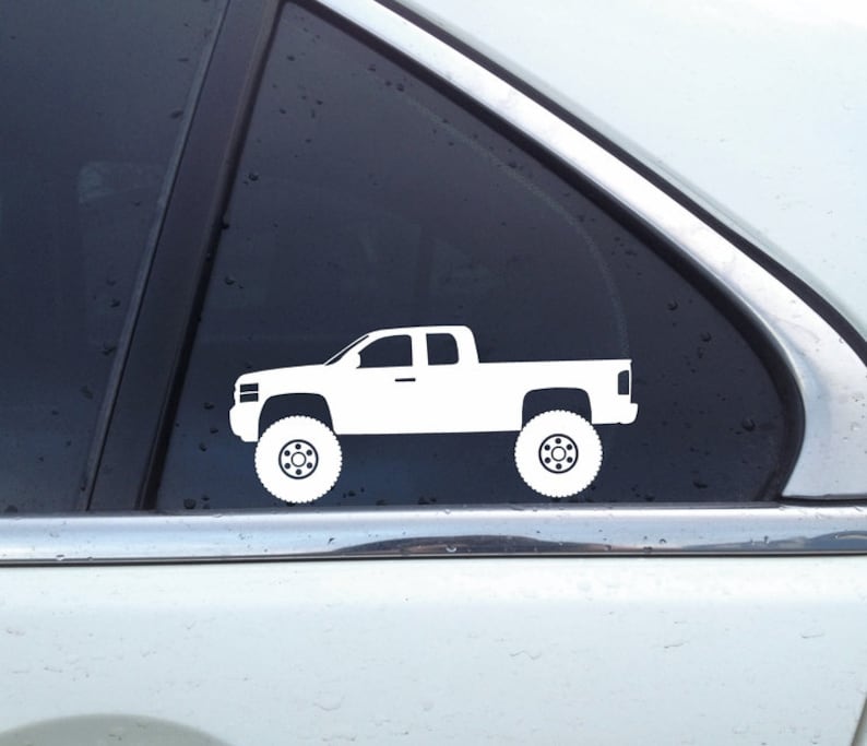 2X Lifted 4x4 outline stickers for Chevrolet Silverado 2nd Etsy