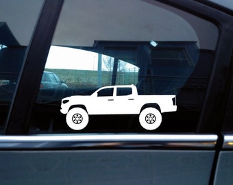 2X Lifted 4x4 outline stickers - for Toyota Tacoma crew cab 3rd gen T189 - AD993