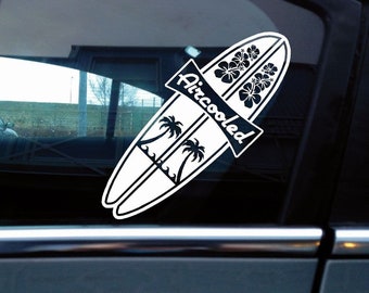 x2 Air Cooled. Surf board theme stickers | retro classic V109 - AD334