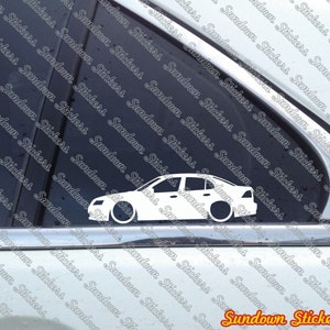 2X Low car outline stickers - for  Saab 9-3 Sedan 2002-2008 L241 - AD641
