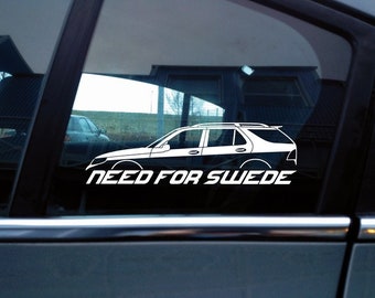 NEED FOR SWEDE sticker - for Saab 9-5 wagon | aero | TiD (with roof rails) N08 - AD645