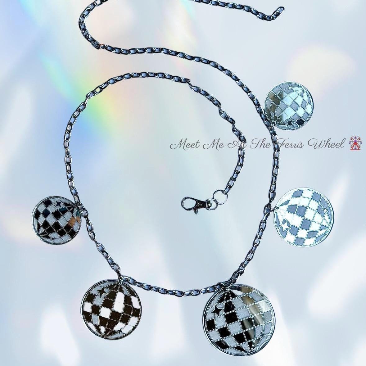 Disco Diva Belt* Disco Ball Chain Belt Silver, Pink, Custom  display picture 1